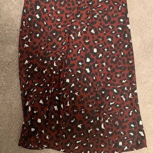 Loft cheetah print slip skirt